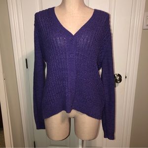 3/$40 Coldwater Creek Purple Knit Cardigan Sweater